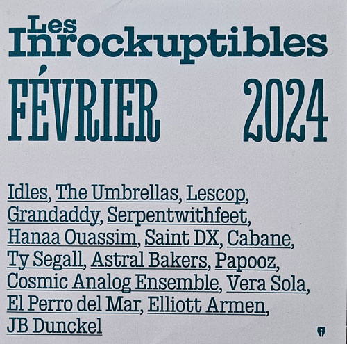Les Inrockuptibles n�27 F�vrier 2024 cover
