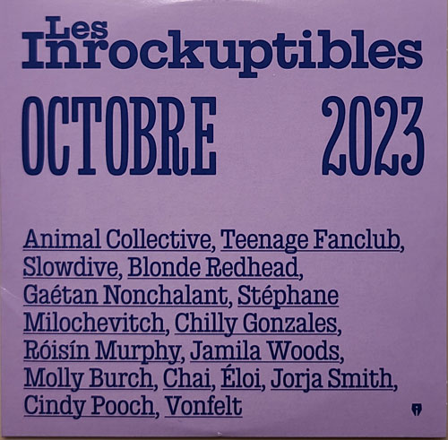 Les Inrocks compilation octobre 2023 cover