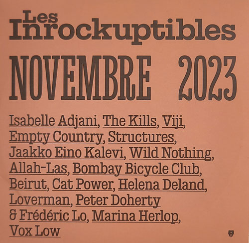 Les inrockuptibles Novembre 2023 cover