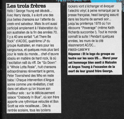 Rock & Folk n�604 D�cembre 2017 Courrier des lecteurs 