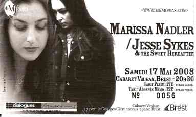 Concert de Jesse Sykes � Brest le 17 mai 2008