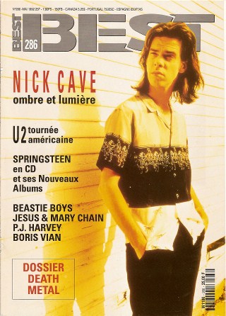 Best n� 286 - Mai 1992 Nick Cave cover