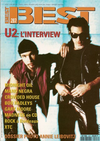 Best n� 287 Juin 1992 The Edge Bono U2 cover