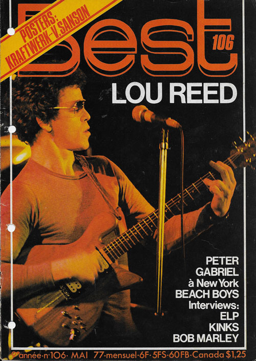 Best n�106 Mai 1977 Lou Reed cover