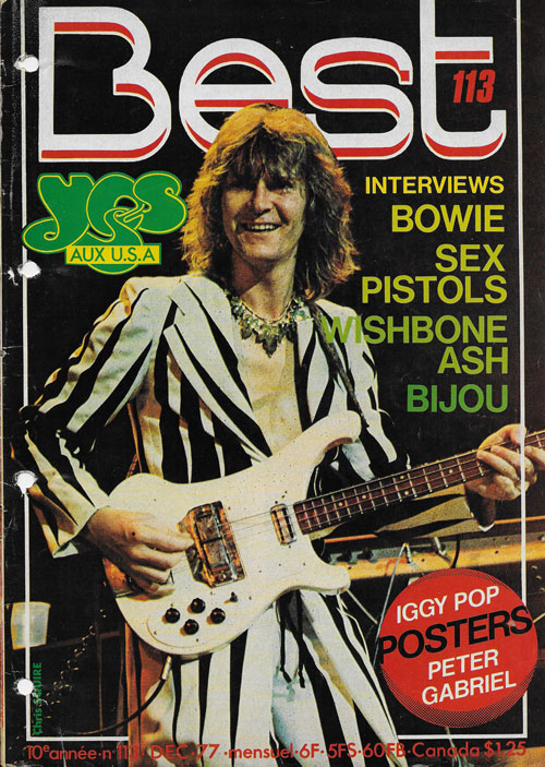 Best n�113 D�cembre 1977 Chris Squire cover