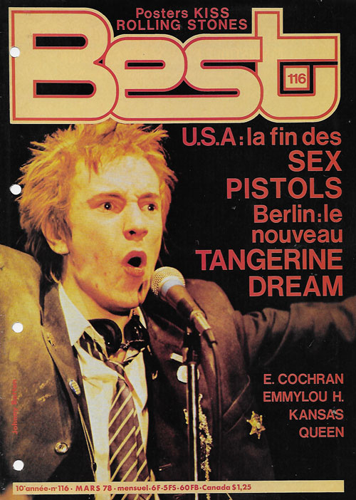 Best n�116 Mars 1978 Johnny Rotten cover