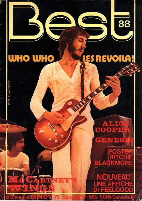 Best n�88 novembre 1975 Pete Townshend cover