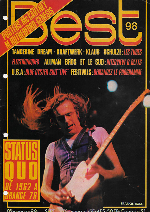 Best n�98 - Septembre 1976 Status Quo cover