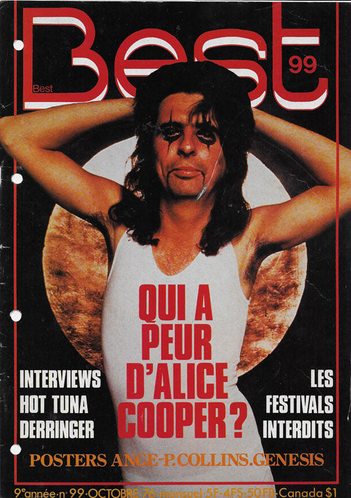 Best n�99 - Octobre 1976 Alice Cooper cover