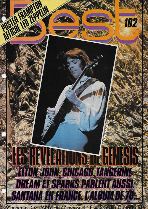 Best n�102 Janvier 1977 Steve Hackett Genesis cover