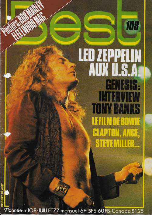 Best n�108 Juillet 1977 Robert Plant cover