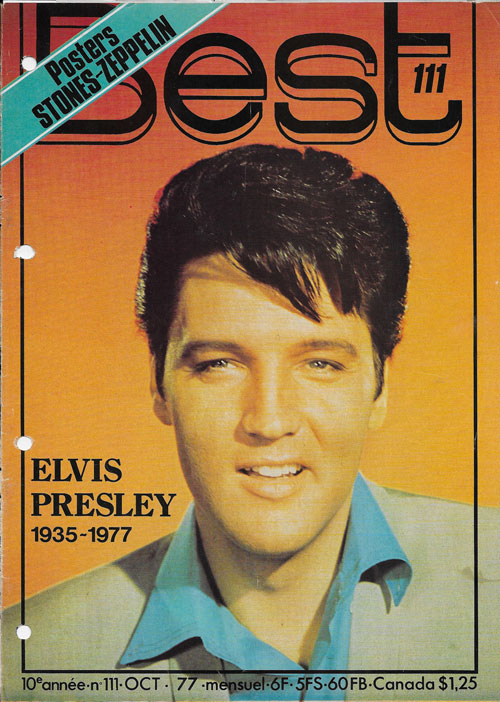 Best n�111 novembre 1977 Elvis Presley cover