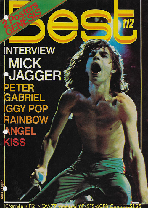 Best n� 112 Novembre 1977 Mick Jagger cover