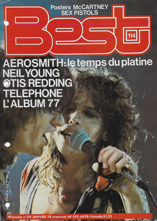Best n�114 Janvier 1978 Steven Tyler et Joe Perry Aerosmith cover