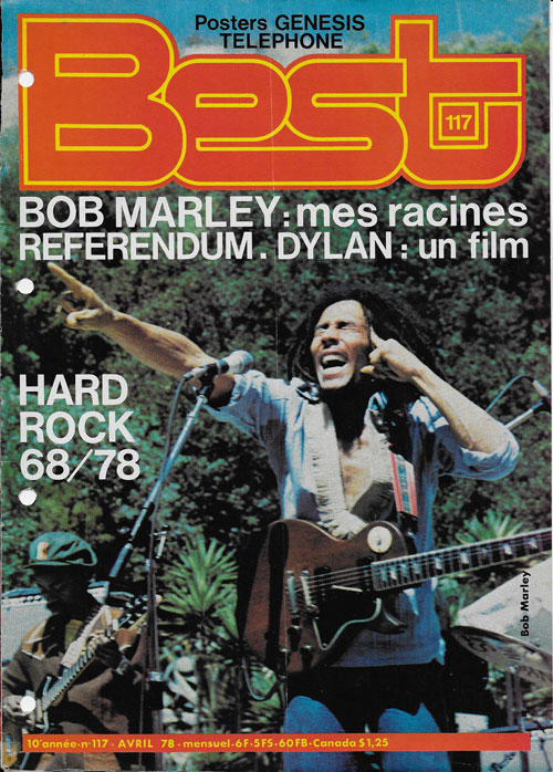 Best n�117 Avril 1978 Bob Marley cover