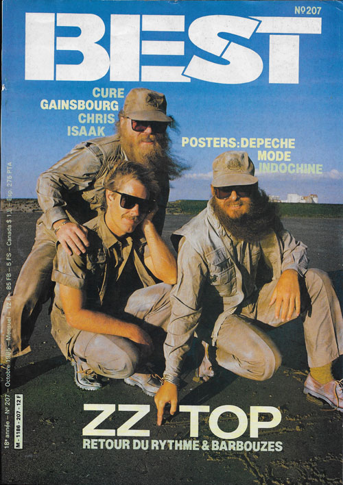 Best n�207 Octobre 1985 ZZ Top cover