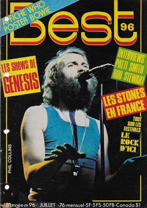 Best n�96 Juillet 1976 Phil Colins cover