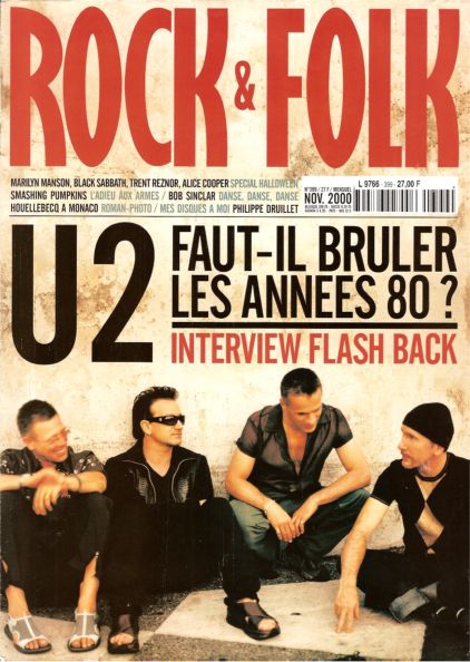 Rock & Folk n� 399 - Novembre 2000 U2 cover