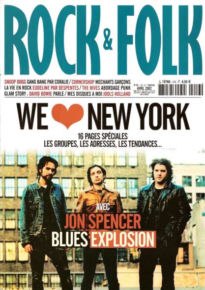Rock & Folk n� 416 Avril 2002 Jon Spencer Blues Explosion cover