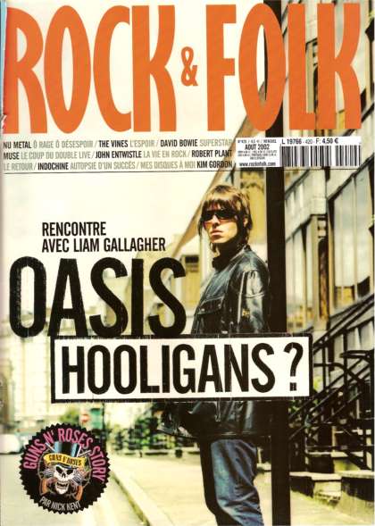 Rock & Folk n� 420 Ao�t 2002 Oasis cover