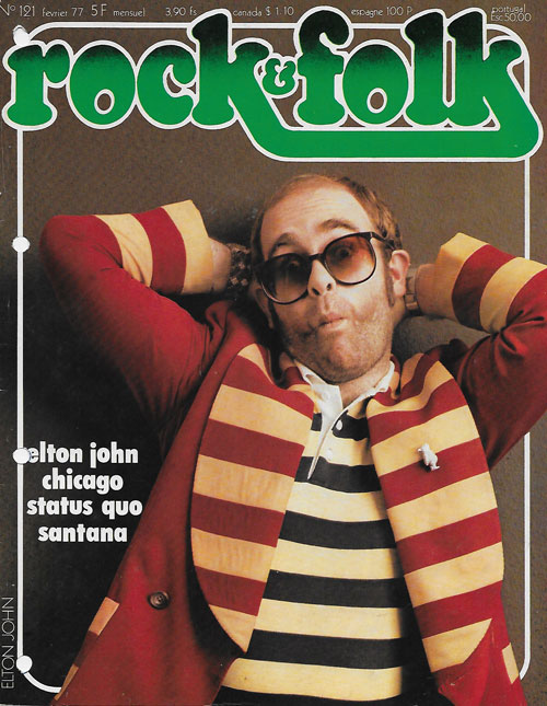 Rock & Folk n�121 F�vrier 1977 Eleton John cover