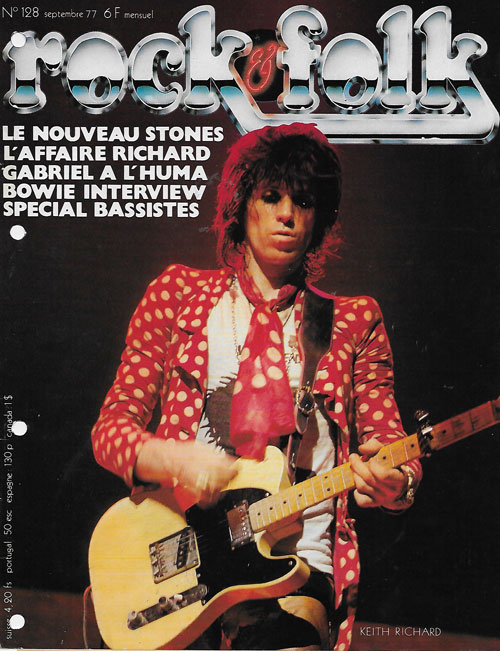 Rock & Folk n� 128 - Septembre 1977 - Keith Richard cover