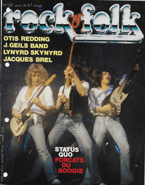 Rock & Folk n�132 Janvier 1978 Status Quo cover