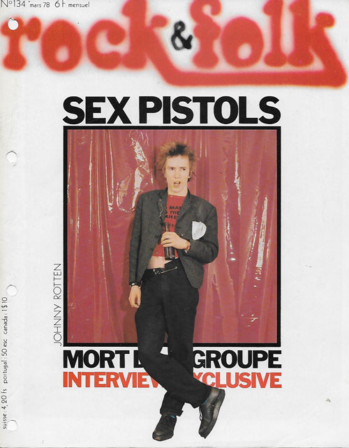 Rock & Folk n�134 - Mars 1978 Johnny Rotten cover