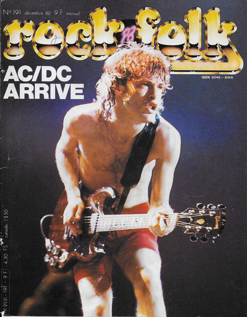 Rock & Folk n� 191 D�cembre 1982 AC DC cover