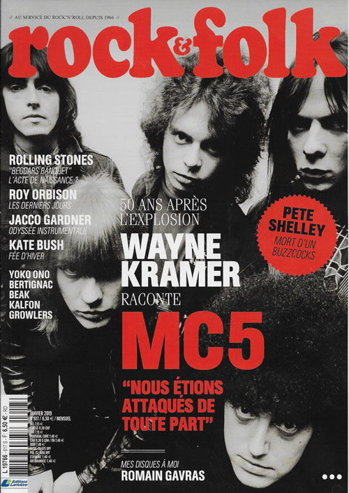 Rock & Folk n�617 Janvier 2019 MC 5 Cover