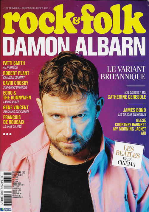 Rock & Folk n� 652 D�cembre 2021 Damon Albarn cover
