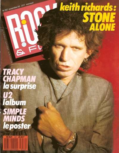 Rock & Folk n� 257 Novembre 1988 Keith Richards cover