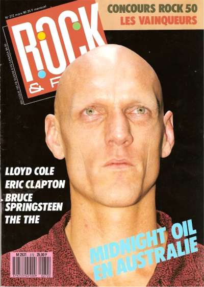 Rock & Folk n�272 - Mars 1990 Midnight Oil Peter Garrett cover