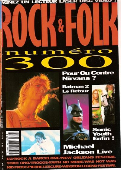 Rock & Folk n� 300 Ao�t 1992 cover