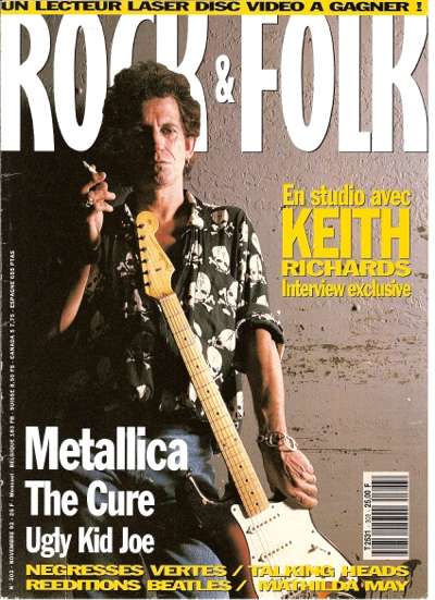 Rock & Folk n� 303 Novembre 1992 Keith Richards The Rolling Stones cover