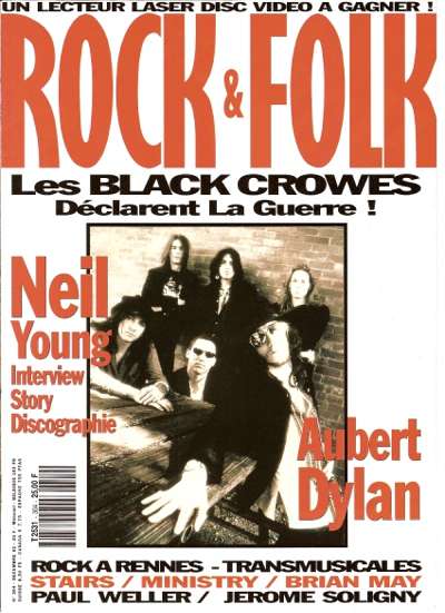 Rock & Folk n�304 - D�cembre 1992 The Black Crowes cover