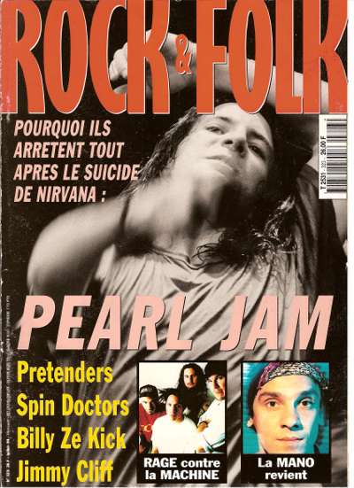 Rock & Folk n� 323 - Juillet 1994 Pearl Jam cover