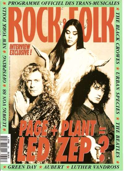 Rock & Folk n� 328 - D�cembre 1994 Robert Plant et Jimmy Page Led Zeppelin cover