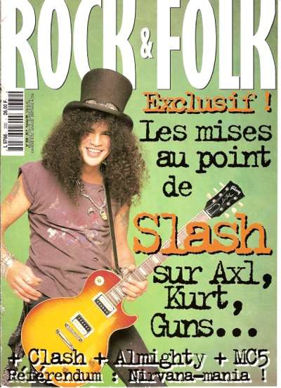 Rock & Folk n� 330 - F�vrier 1995 Slash Guns n'Roses cover