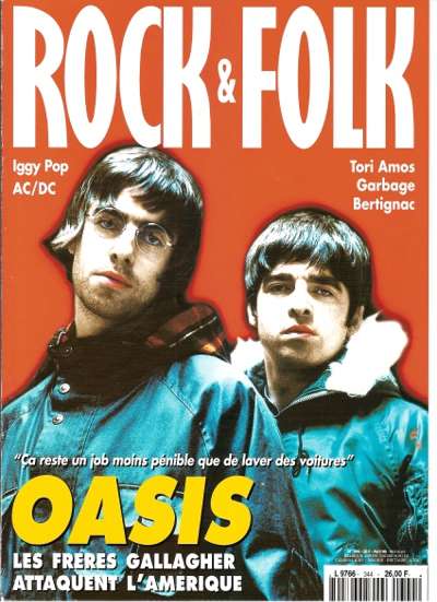 Rock & Folk n� 344 Avril 1996 No�l et Liam Gallagher Oasis cover