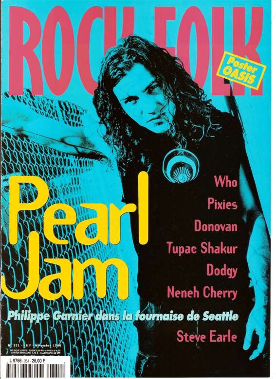 Rock & Folk n� 351 Novembre 1996 Eddie Veder Pearl Jam cover