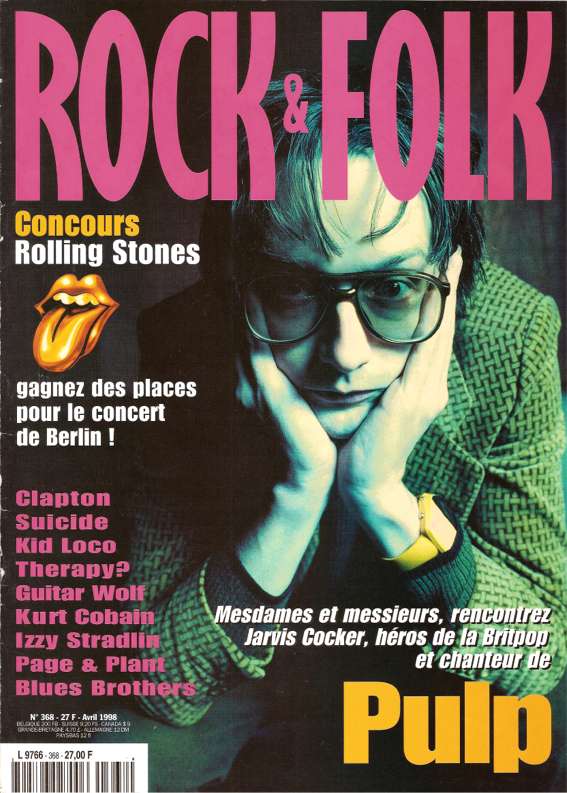 Rock & Folk n� 368 - Avril 1998 Jarvis Cocker Pulp cover