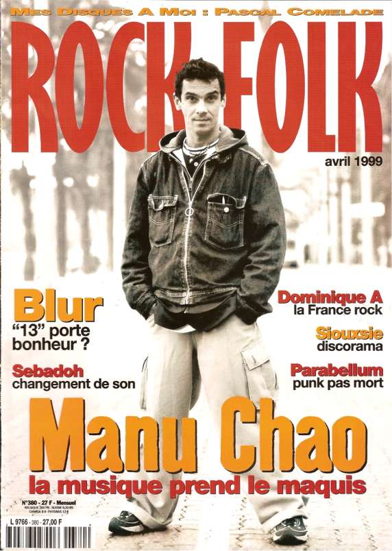 Rock & Folk n� 380 Avril 1999 Manu Chao cover