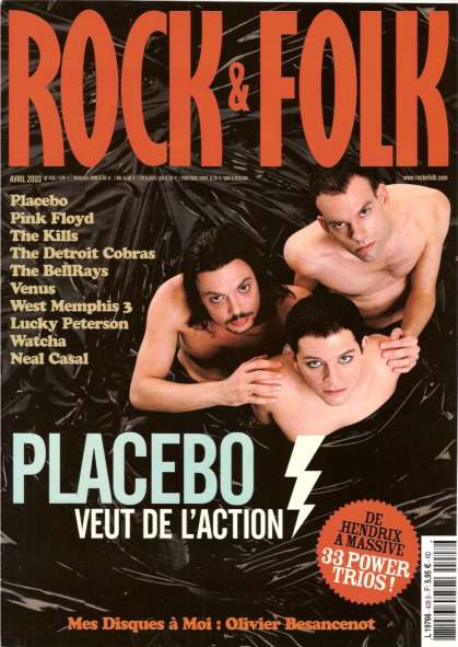 Rock & Folk n� 428 - Avril 2003 Placebo cover