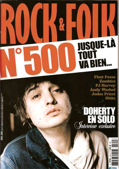 Rock & Folk n� 500 Avril 2009 Pete Doherty cover