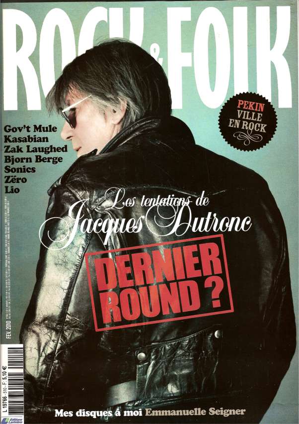 Rock & Folk n� 510 F�vrier 2010 Jacques Dutrons cover
