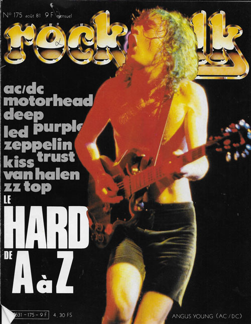 Rock & Folk n� 175 Ao�t 1981 Angus Young AC DC cover
