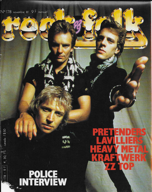 Rock & Folk n� 178 novembre 1981 The Police cover