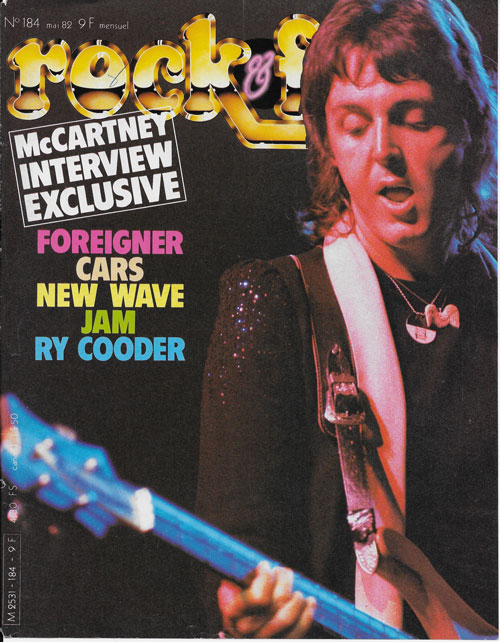 Rock & Folk n�184 Mai 1982 Paul Mc Cartney cover