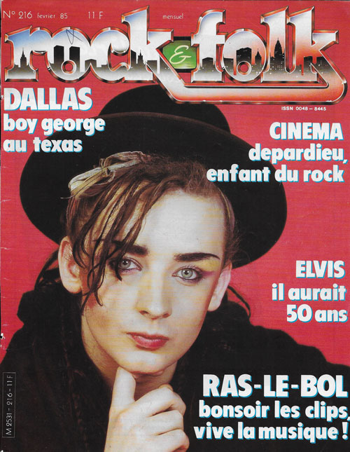 Rock & Folk n� 216 F�vrier 1985 Boy George cover 